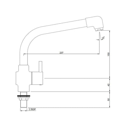 Jaquar SINK COCK with EXTENDED SWINGING SPOUT (