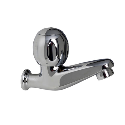 JAQUAR CLARION Series Wall Mounted WC AREA BIB COCK/VALVE (Chrome) | Top Lever, Brass Body, with Adjustable Wall Flange | Angle Valve for Bathroom, Toilet, Home | CQT-CHR-23047GE