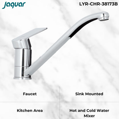 JAQUAR LYRIC Series Table Mounted Swinging Spout HOT and COLD SINK MIXER (Chrome) | TOP LEVER, Brass Body Water Tap/Faucet/Cock for Bathroom/Kitchen Wash Basin | LYR-CHR-38173B